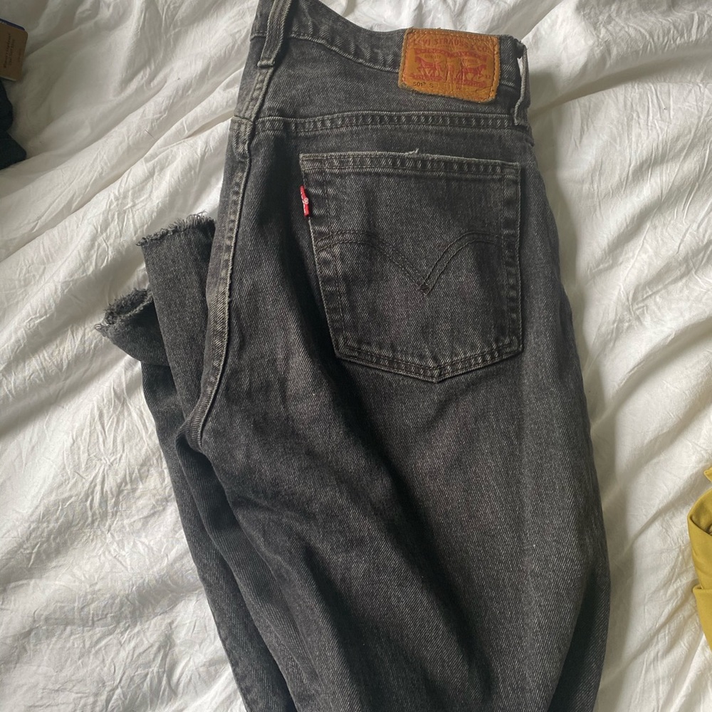 Levi 501 skinny jeans black grey